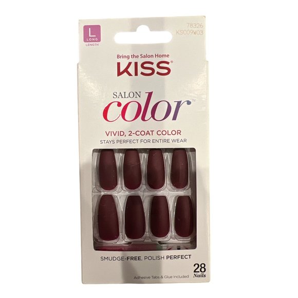 KISS Salon Color Vivid 2-Coat Press On Nails - Long Length - NEW‎ - Picture 1 of 2